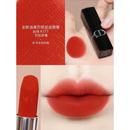 迪奧（Dior）烈艷藍金唇膏口紅保濕絲絨啞光772干枯玫瑰 生日禮物 新款777#烈焰赤橘絲絨