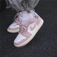 耐克（NIKE）aj女鞋秋季新款Air Jordan 1 AJ1休閑鞋板鞋籃球鞋運動(dòng)鞋【潮】DC0774-162白牛津粉色帆白40
