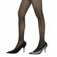 NOLA*Silk Stockings 拉鏈墜落 原創(chuàng)黑色性感職場(chǎng)風(fēng)印花連體絲襪 黑色試過(guò)不退不換哦 F
