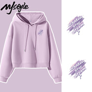 MJ STYLE牛奶絲連帽衛(wèi)衣女2025春季新款短款寬松顯瘦小個(gè)子百搭外套上衣