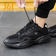 361°男鞋跑步鞋男運(yùn)動(dòng)鞋秋冬季款透氣網(wǎng)面休閑鞋361度男鞋皮面運(yùn)動(dòng)鞋 曜石黑/銀白色770F 39