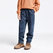 安奈兒（Annil）童裝男童牛仔褲2024秋新款時(shí)尚透氣工裝風(fēng)寬松長(cháng)褲 深藍牛仔 110 