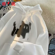 雅鹿衛(wèi)衣男春季潮流港風(fēng)連帽上衣寬松薄款長袖T恤衣服春秋款即墨男裝 L158白色【春秋款】 XL 【建議體重120-140斤】
