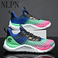 NLPN兒童庫里10代低幫實(shí)戰籃球鞋網(wǎng)布透氣學(xué)生運動(dòng)大童NBA男curry9北 北極光 6892205北極光 37