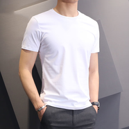 南極人3件】撿漏夏季純棉圓領(lǐng)短袖t恤男青年彈力白色上衣服修身半袖 【白色】短袖 4XL 【建議170-180斤】