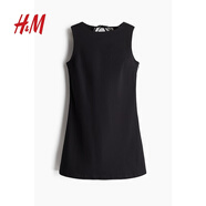 H&M2025年秋季新款女裝時(shí)尚休閑露背棉質(zhì)連衣裙1270336 黑色 L 170/104
