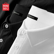 名創(chuàng)優(yōu)品（MINISO）長袖襯衫男2025新款冰絲薄款襯衣春季寬松痞帥潮流上衣 黑 M