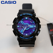 卡西歐（CASIO）G-SHOCK運動(dòng)手表GA-110黑武士GA-110-1B/GB/RG/GA-100-1A1 GA-110HC-1 經(jīng)典黑紫