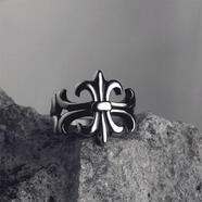 克羅心官方艦旗適用潮酷永恒對戒十字架戒指復古男女尾戒嘻哈痞帥感輕 A款式 6號