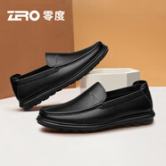 零度Zero2025春季新款商務(wù)休閑男鞋真皮舒適一腳蹬駕車鞋品牌爸爸鞋 黑色 【軟面頭層牛皮】 42 (260mm)