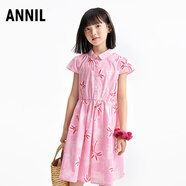 安奈兒（Annil）童裝女童短袖連衣裙2025夏新款 粉調(diào)花 120