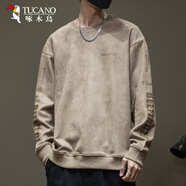 啄木鳥（TUCANO）美式仿麂皮絨衛(wèi)衣男春秋季寬松大碼男士加肥加大胖長袖子上衣外套 卡其色 XL 體重140-160斤 體重140-160斤