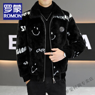 羅蒙（ROMON）加厚連帽仿金貂絨皮草男青年帥氣仿貂絨保暖外套韓版百搭休閑 黑色 M