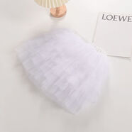 童槐女童半身裙紗裙春秋夏季短款新款中大兒童薄款夏高腰蛋糕蓬蓬短裙 白色 90 cm(參考身高)