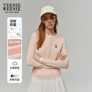 Teenie Weenie小熊女裝長(cháng)袖抑菌T恤2025秋新款復古美式假兩件打底 淺粉色 M (165)