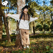 史努比（SNOOPY）史努比兒童衛(wèi)衣套裝2025春季新款女童男童運(yùn)動(dòng)童裝休閑褲子兩件套 咖色 150
