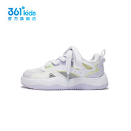 361°【商場(chǎng)同款】童鞋女童滑板鞋2025年夏季新款大童百搭透氣板鞋 361度白/淡粉紫/淺淡綠色 33