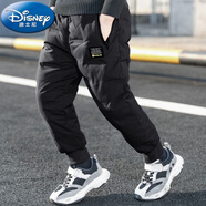 迪士尼（Disney）男童棉褲冬裝2024新款童裝兒童棉褲子冬季加絨加厚外穿保暖潮 黑色 110