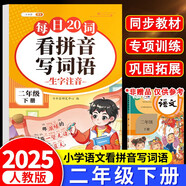 斗半匠 看拼音寫詞語 二年級下冊拼音專項(xiàng)練習(xí)題 拼音練習(xí)冊生字詞拼讀同步訓(xùn)練每日20詞人教版