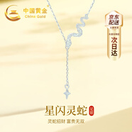 中國黃金CHINA GOLD本命年蛇年銀項鏈女星星卷卷蛇套鏈七夕情人節(jié)禮物送女友老婆生日 京速達-足銀星星流蘇卷卷蛇項鏈