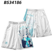 鳴海弦蔚藍碧藍檔案短袖砂狼白子 小鳥(niǎo)游星野T恤夏季男女二次元cos痛衣 3-短褲 L