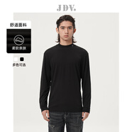 杰帝梵（J.D.V）男裝早秋新款白色圓領(lǐng)重磅長(cháng)袖T恤基礎款衛衣上衣 黑色 S 170/92B