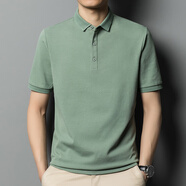 亞獅龍商務夏季短袖POLO衫男T恤2025新款翻領高級感冰絲速干衣服 HS203綠色 薄款 XL