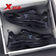 特步 XTEP男鞋夏季透氣跑步鞋2025新款官方旗艦運(yùn)動(dòng)鞋子男士軟底減震網(wǎng)面鞋 黑 41