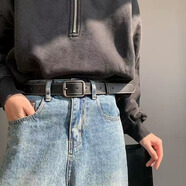 多菲尼森（dophnison）休閑皮帶男腰帶男士褲腰帶針扣男學(xué)生潮流收腰生日禮物送男友軍訓(xùn) 針扣皮帶【黑色】3.3*120cm