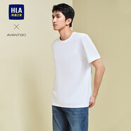 海瀾之家（HLA）/海瀾之家輕商務(wù)經(jīng)典系列涼感T恤2024春夏新款純色圓領(lǐng)短袖男 漂白CA 3XL 推薦182~196斤