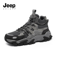 JEEP SPIRIT吉普男鞋運動鞋男時尚老爹鞋男休閑跑步鞋子男 古城灰 40