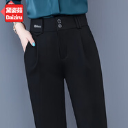 黛姿茹女裝休閑西裝褲女夏季2025新款高腰通勤褲子女顯瘦上班穿工裝褲女 黑色九分褲 常規(guī) XL (29) 推薦115-125斤