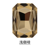 廠(chǎng)家批發(fā)長(cháng)方八角鉆尖底玻璃水晶項鏈配飾 DIY手機殼貼鉆配件輔料 淺咖啡 6*8mm