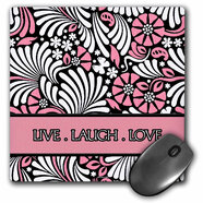3dRose LLC 8 x 8 x 0.25 Inches Mouse Pad  Live Laugh Love  Pink (mp154481)