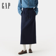 GAP女裝2025春季新款印花logo松緊長(cháng)款衛裙寬松休閑半身裙759377 海軍藍 S (160/62A)亞洲尺碼