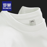 羅蒙（ROMON）品牌高端400G重磅純棉短袖T恤男純色韓版復(fù)古夏季打底衫白T恤男裝 米白 現(xiàn)貨 400G定織高級(jí)精梳棉 S 158~165CM(90-110斤)
