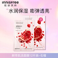 悅詩風(fēng)吟（Innisfree）【臨期清倉】積雪草綠茶蘆薈鮮萃肌活面膜保濕補(bǔ)水緊致修護(hù) 【臨期盒損】石榴面膜 25年10月 1盒
