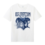 奢依君（SHEYIJUN）金屬搖滾齊柏林飛艇LedZeppelin衣服 夏裝寬松大碼圓領(lǐng)短袖T恤led 白3 XL