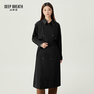 深呼吸DEEP BREATH女裝寬松長(zhǎng)款輕薄風(fēng)衣外套女【附腰帶】A400928 黑 M (3碼)