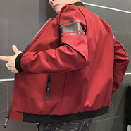 欣垚冬季新款潮流2024立領(lǐng)夾克男加厚潮牌工裝褂子服裝服飾5折券 6026酒紅 M