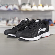 李寧跑步鞋男子2023新款減震防滑輕質(zhì)低幫休閑百搭運動(dòng)鞋ARBS009 黑色/標準白/ARBS009-2 40