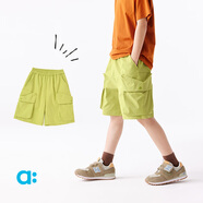 幼嵐（ALLBLU）allblu幼嵐【輕量工裝短褲】?jì)和澴幽型?5春新款口袋五分褲 蕨草綠 110 cm