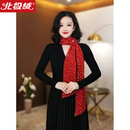 北極絨花朵巾絲巾女2025春款新品韓版牛奶絲領(lǐng)巾時(shí)尚百搭圍巾氣質(zhì)圍脖 紅色波點(diǎn)WJ68