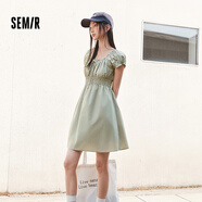 森馬（Semir）連衣裙女收腰蝴蝶結(jié)少女感2025夏俏皮木耳邊方領(lǐng)短裙109325114007