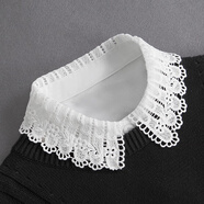 普婭華假領子百搭假衣領秋冬毛衣裝飾襯衣領內(nèi)搭打底蕾絲雪紡棉布娃娃領 雪紡勾花(白色)