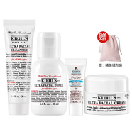 科顏氏（Kiehl's）小樣護膚品套裝化妝品旅行裝 高保濕4件：潔面+水+面霜+防曬