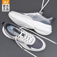 361°男鞋運(yùn)動鞋男跑步鞋夏季透氣網(wǎng)面鞋休閑輕便學(xué)生戶外鞋子男 2210F-6燕麥奶/循環(huán)灰 41