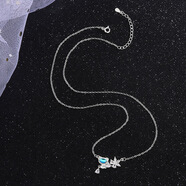 2025春季新款純銀項鏈小清新可愛(ài)學(xué)生鎖骨鏈送女友生日情人節禮物 990 月光石小熊摘星星 情人節項鏈送老婆