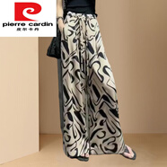 皮爾卡丹（pierre cardin）哈倫闊腿褲子夏季女裝春秋醋酸2024新款休閑冰絲抖抖褲裙褲 褲子【洋氣質/尾貨出口/高端國際 XL