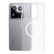 綠斑馬適用小米15pro光柵手機殼xiaomi15手機保護套MIUI15/pro磁吸磨砂超薄防摔防指紋裸機手感 【透白磨砂-瓦楞光柵紋】磁吸款 小米15pro